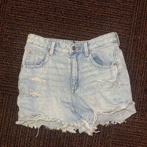 Divided H&M Distressed Light Wash Denim Shorts